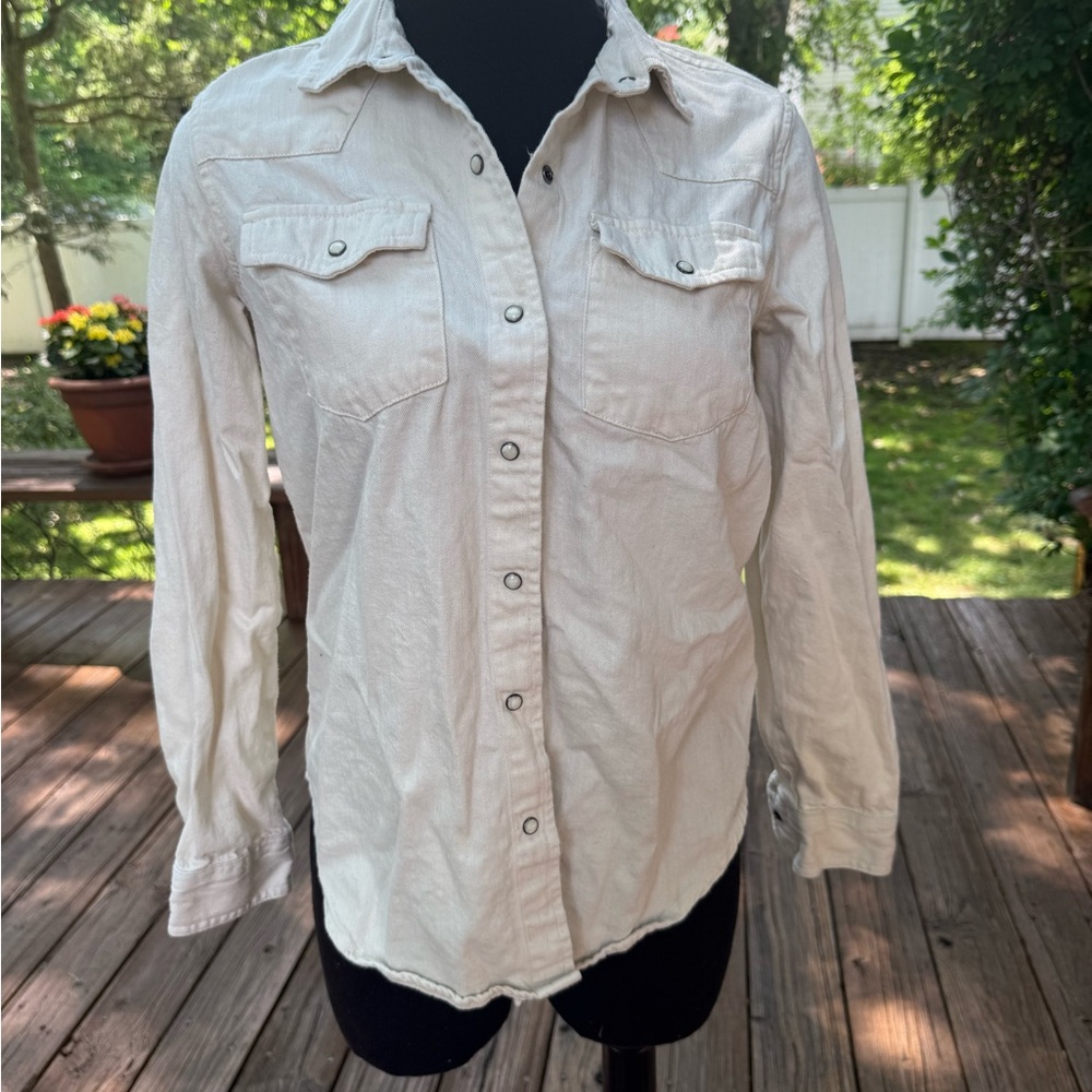 Y2K Old Navy Western Style Cream Button-Up Top